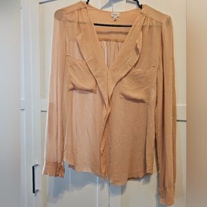 Babaton Sheer Blouse in Soft Peach